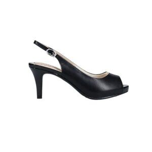 Naturalizer Ideal Slingback Peep Toe Heels Black Leather 6.5